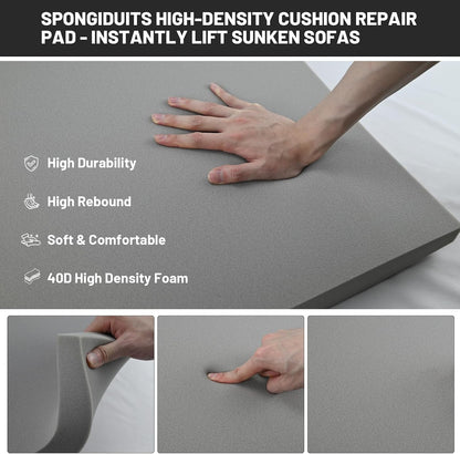 Couch Cushion Support for Sagging Seat, 20"x20"x2" 40D High Density Curved Foam Sofa Cushion Support, Under-Cushion Sag Repair,Grey Set of 3
