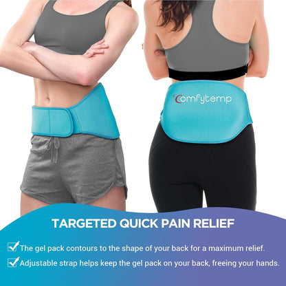 Comfytemp Ice Pack for Back Pain Relief, 2Pcs, Sciatica Ease Brace Reusable