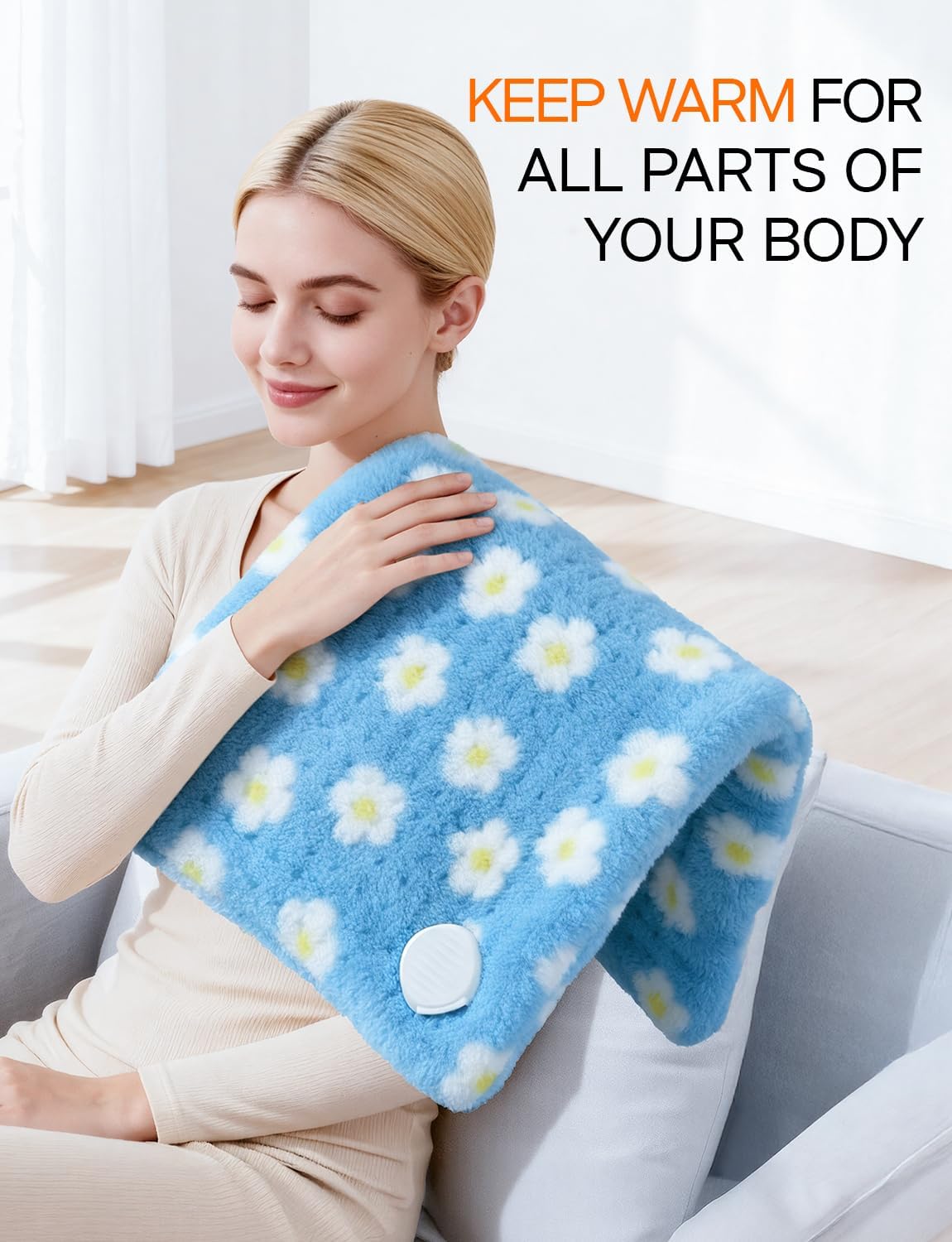 Heating Pad, ALLJOY Cute Heating Pad for Period Cramps & Back Pain, 24"X12"