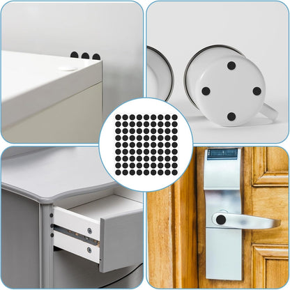 261 Pcs Mini Foam Felt Pads, Self Stick Pads Furniture Felt Pad Round 3/8 Inches Diameter Self Adhesive Cabinet Cushion Dots for Cabinet Doors Furniture Desks Floor Drawers Black