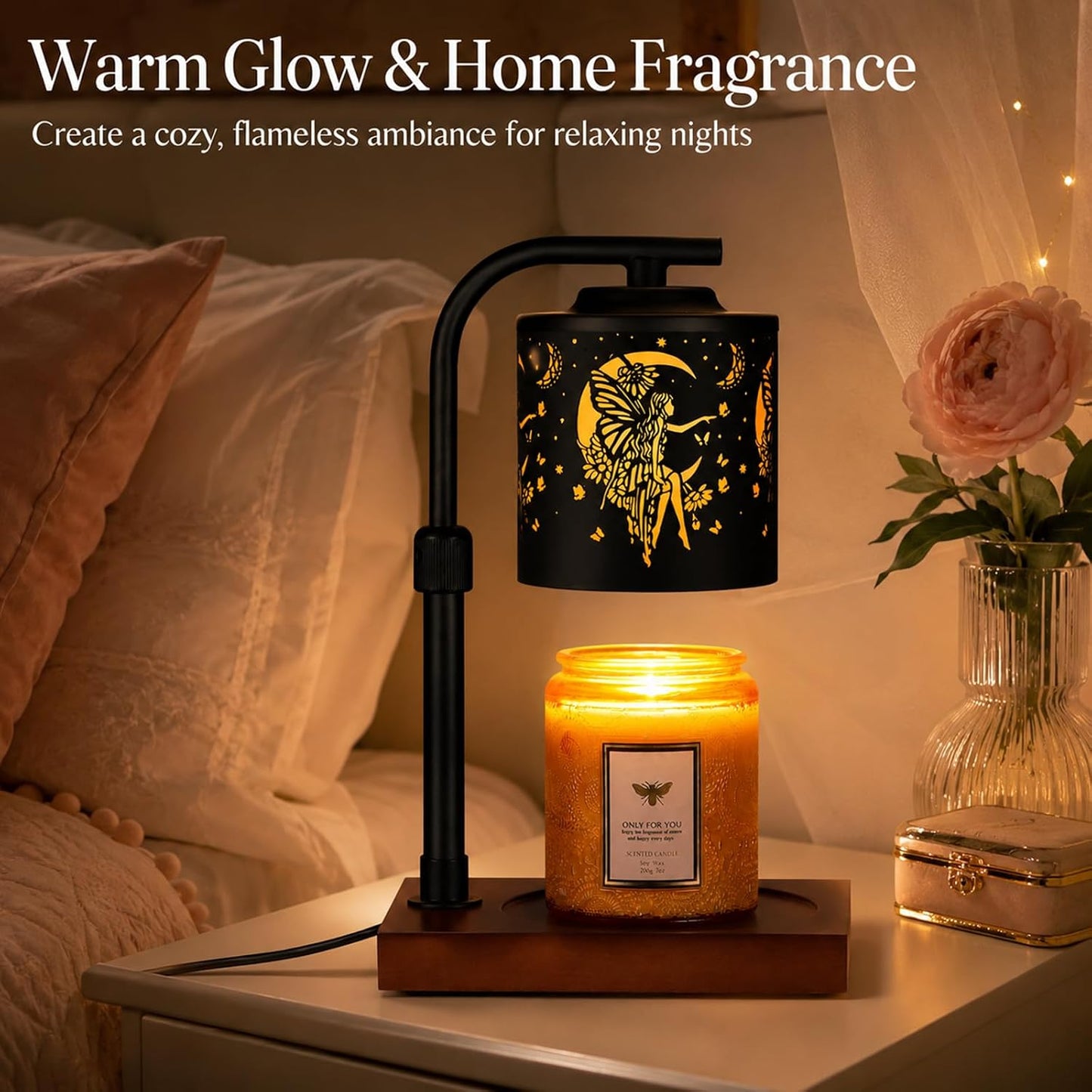 Candle Warmer Lamp Adjustable Height Dimmable for Jar Candles Hummingbird
