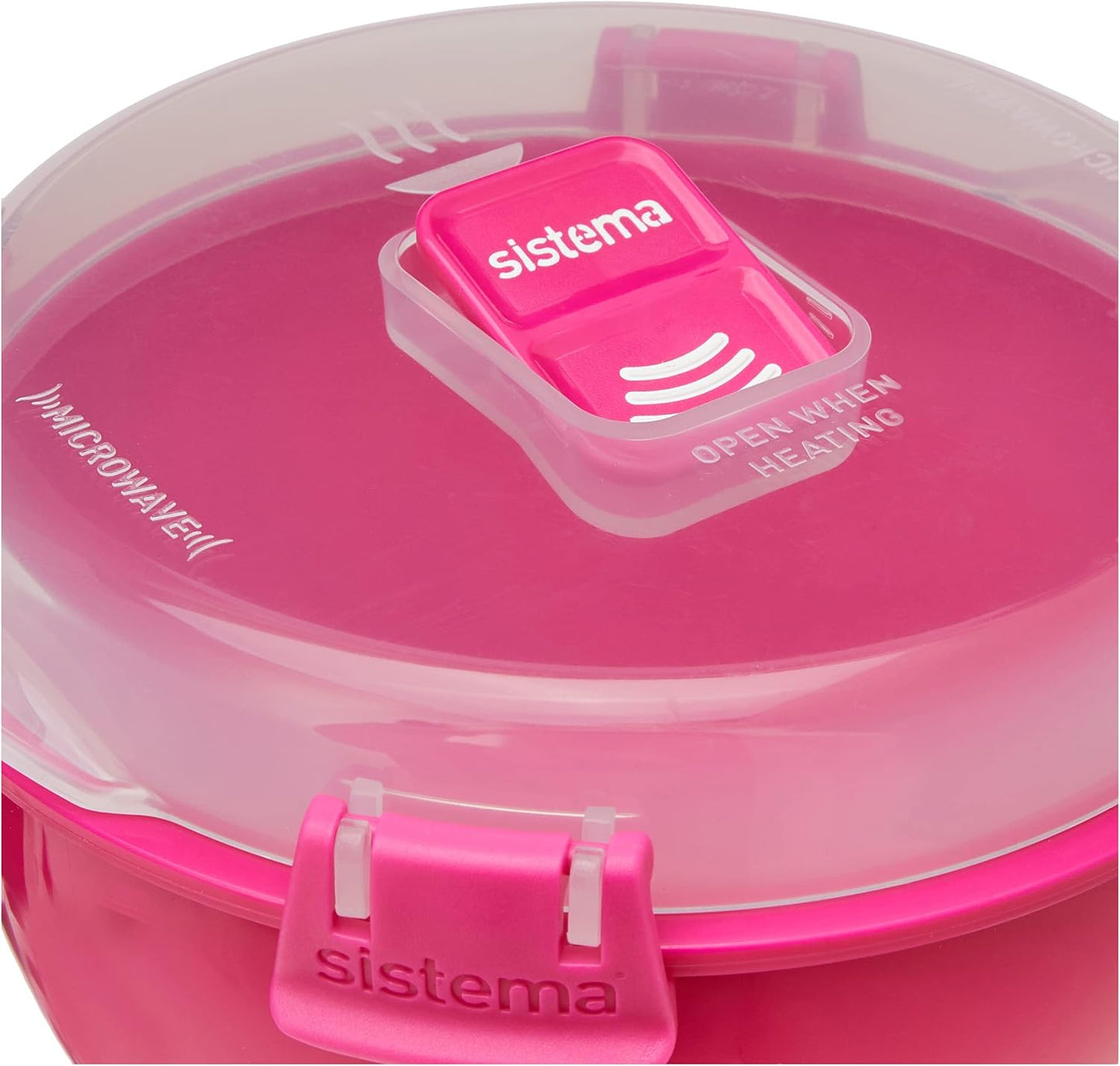 Sistema Microwaveable 940mL Noodle Bowl, Round Microwave Container with Lid & Steam-Release Vent, Cooks Pasta, Soup, Stew & More, Dishwasher & Freezer-Safe, BPA-Free