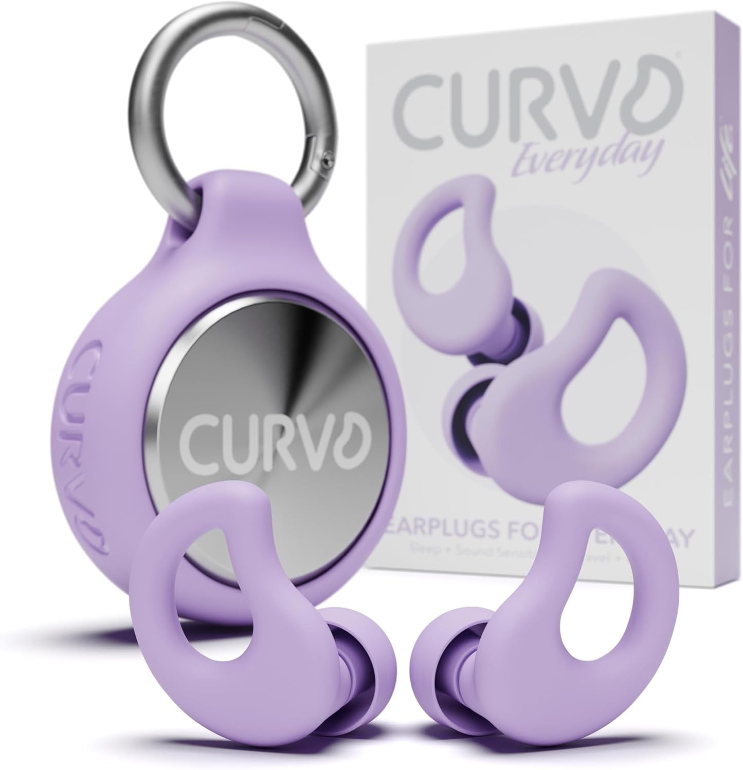 CURVD Ear Plugs for Sleeping, Noise Blocking Earplugs, 28dB SNR (Blue)