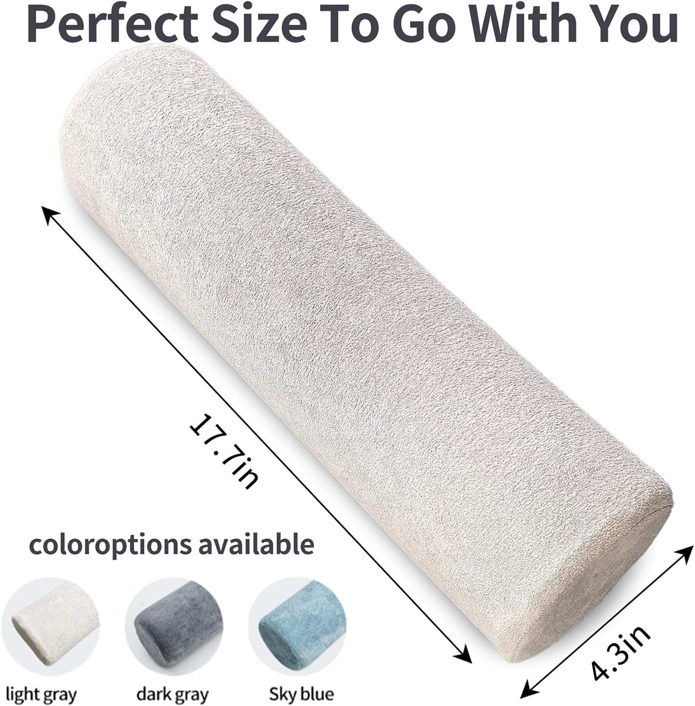 iYKYK Cervical Neck Support Foam Round Pillow for Sleeping and Pain Relief, Memory Foam Body Positioner (Dark Gray)
