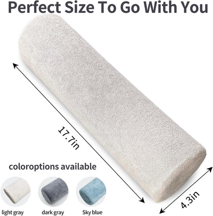 iYKYK Cervical Neck Support Foam Round Pillow for Sleeping and Pain Relief, Memory Foam Body Positioner (Dark Gray)