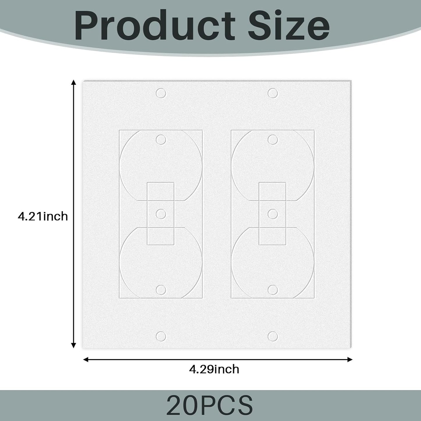 Tondiamo 20 Pcs Outlet Insulation and Draft Sealers Foam Insulation Pads Electrical Outlet Light Switch Covers Wall Gasket, 4.25 x 4.3 Inch