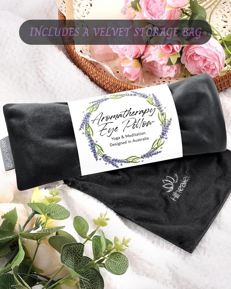 Hihealer Lavender Eye Pillow for Relaxation, Yoga, Sleep, Weighted Eye Mask