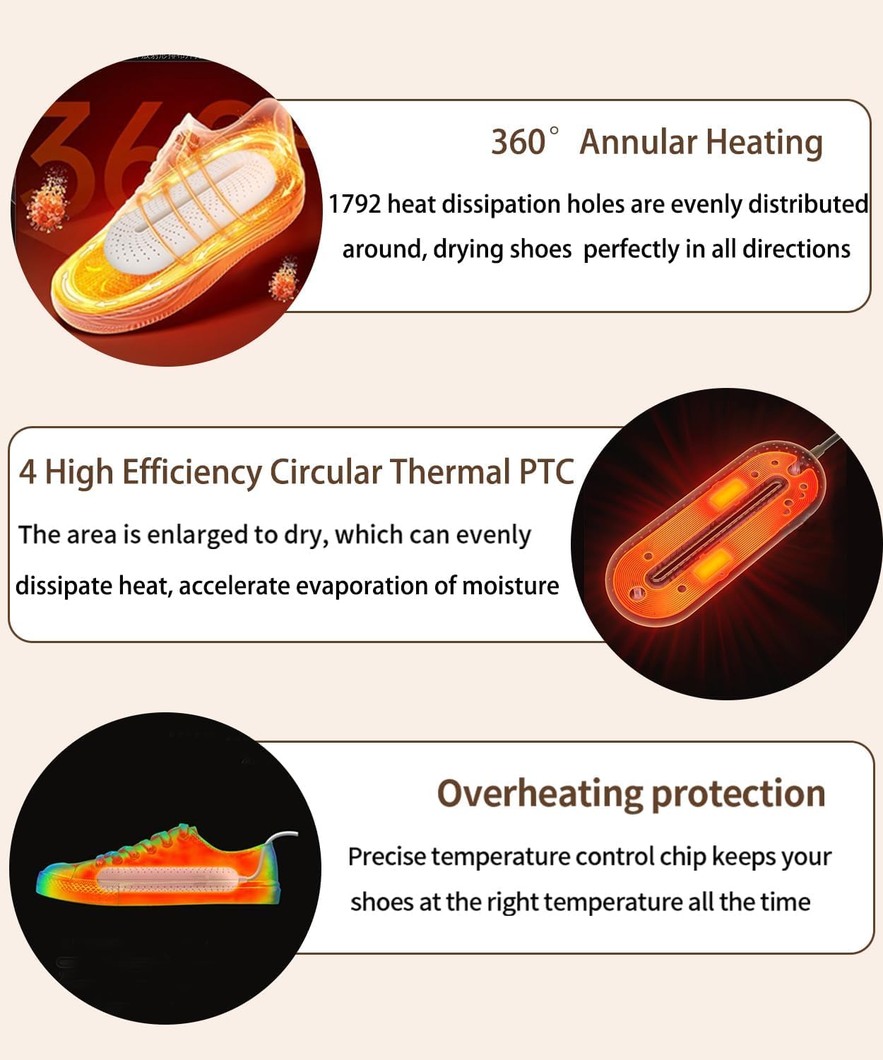 Scienbeauty Electric Shoe Dryers, Portable Boots Dryer Machine with 3/6/9 Hours Timer, Drying for Footwear, Socks, Ski Boots