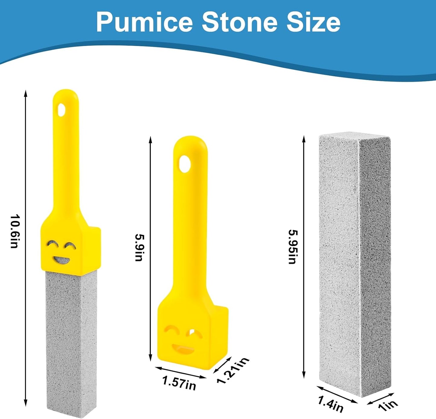 MEQHUO 10 Pack Pumice Stone with 2 Handles, Toilet Bowl Cleaner Ring Remover, Pumice Stone for Toilet Cleaning, Bathtub, Grill, Pool, Sinks, Stove Grates - Reusable Scouring Stones Cleaner
