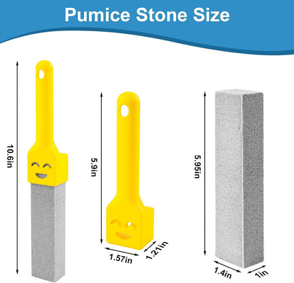 MEQHUO 10 Pack Pumice Stone with 2 Handles, Toilet Bowl Cleaner Ring Remover, Pumice Stone for Toilet Cleaning, Bathtub, Grill, Pool, Sinks, Stove Grates - Reusable Scouring Stones Cleaner