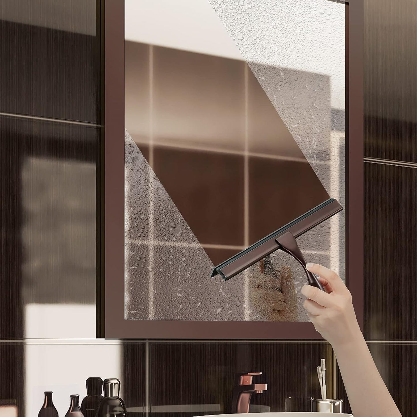 Hiware All-Purpose Shower Squeegee for Shower Doors, Bathroom, Window and Car Glass - Stainless Steel, 10 Inches