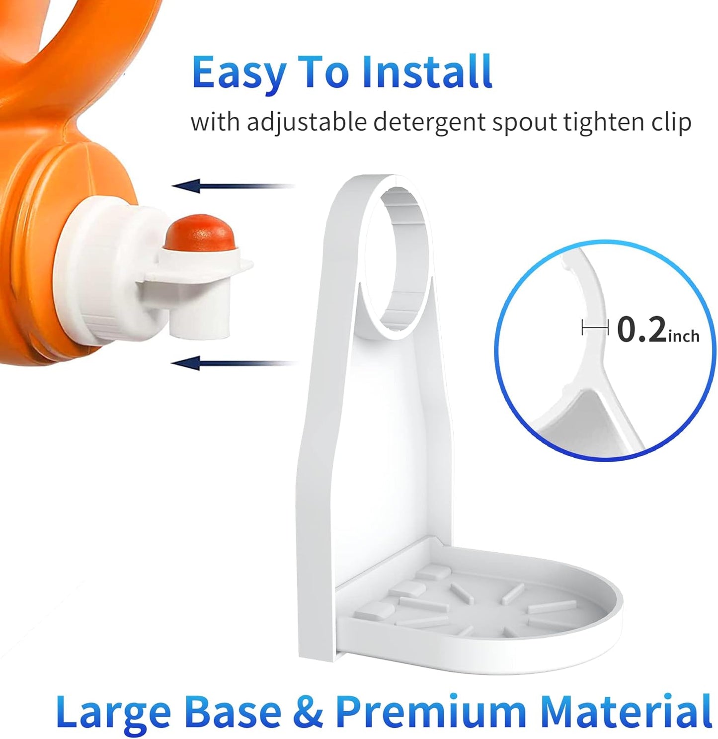 (2 Pack) Laundry Detergent Cup Holder Drip Catcher Organizer Clip Tight on Laundry Bottle Spouts, No More Leaks or Mess with Detergent and Fabric Softener in Laundry Room