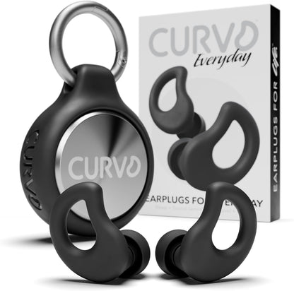 CURVD Ear Plugs for Sleeping, Noise Blocking Earplugs, 28dB SNR (Blue)