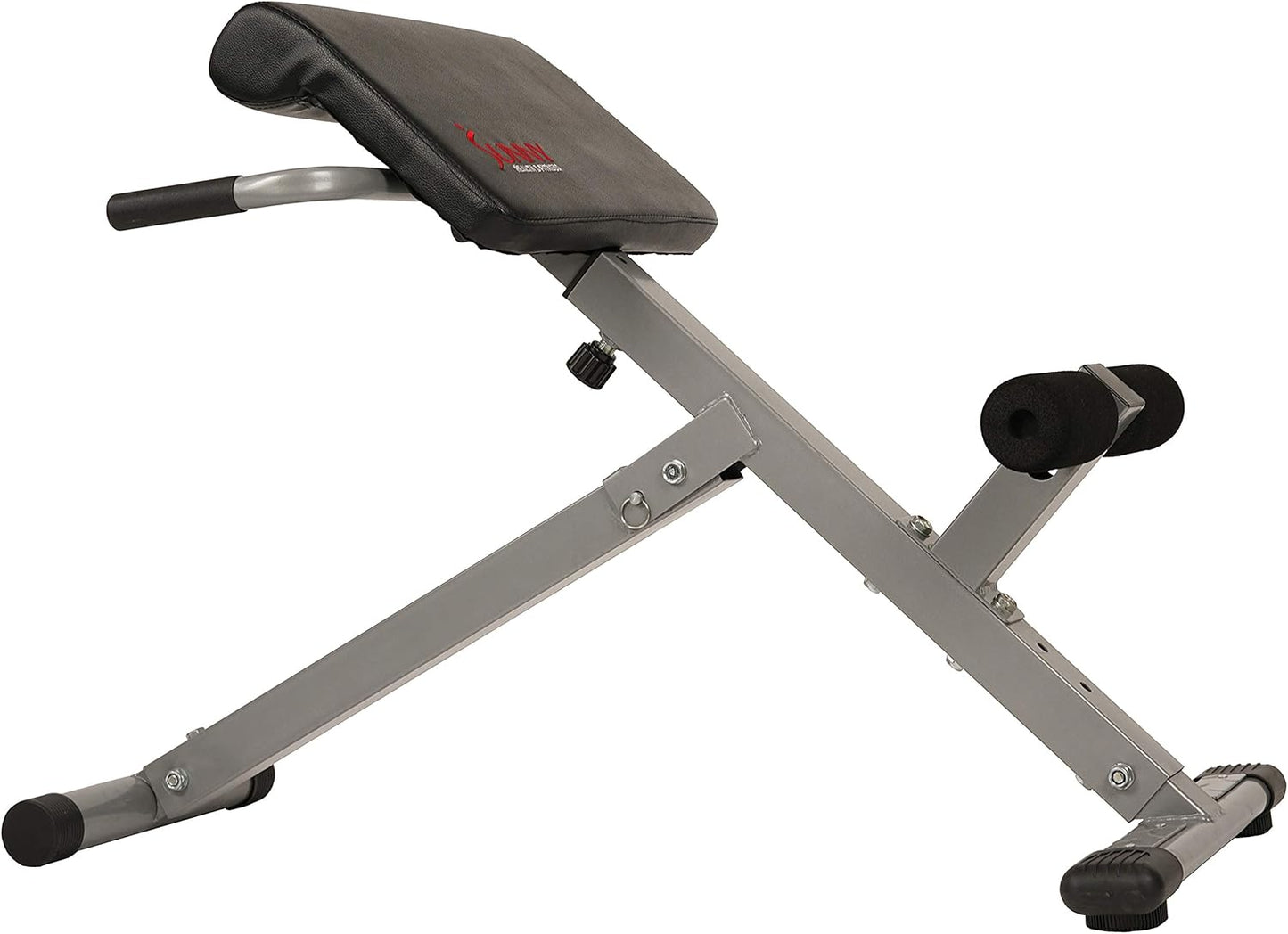 Sunny Health & Fitness Multi-Function Roman Chair | Adjustable Height, Folds Flat for Storage, Built in Dip Station, Targets Back, Abs & Core, Crunches & Back Extensions
