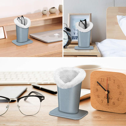 FINTIE Plush Lined Eyeglasses Holder, Glasses Stand Case For Nightstand | Soft Plush Lining, Bedside Eyeglasses Holder, Office Desktop Organizer, Small Item Storage, Anti-Scratch - Colors A