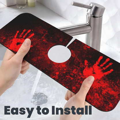 Wildflowers Floral Flower Kitchen Sink Splash Guard Faucet Mat Super Absorbent Fast Drying Mat Sink Gadgets-Fast Drying Pad Sink Mat For Kitchen Bathroom (15" X 5.5" )