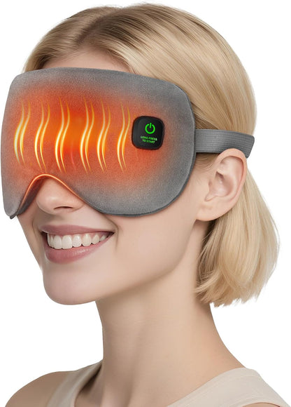 Cordless Heated Eye Mask for Dry Eyes, Rechargeable Eye Heating Pad with Replaceable Shell, Soft Electric Heated Eye Mask for Eye Comfort, Relaxation, Sleep and Travel