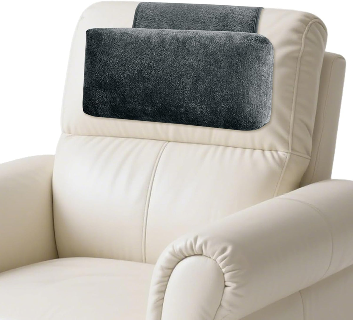 Chenille Neck Pillow for Sofa - Adjustable Headrest, Non-Slip Neck Support Cushion for Pain Relief, Comfortable Chair Pillow, Gray