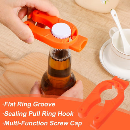 8 Pcs Water Bottle Opener Plastic Bottle Cap Opener Multi-Purpose Orange Soda Can Openers Plastic Jar Grip for Weak Hands Home Kitchen Camping Outdoor Adventure