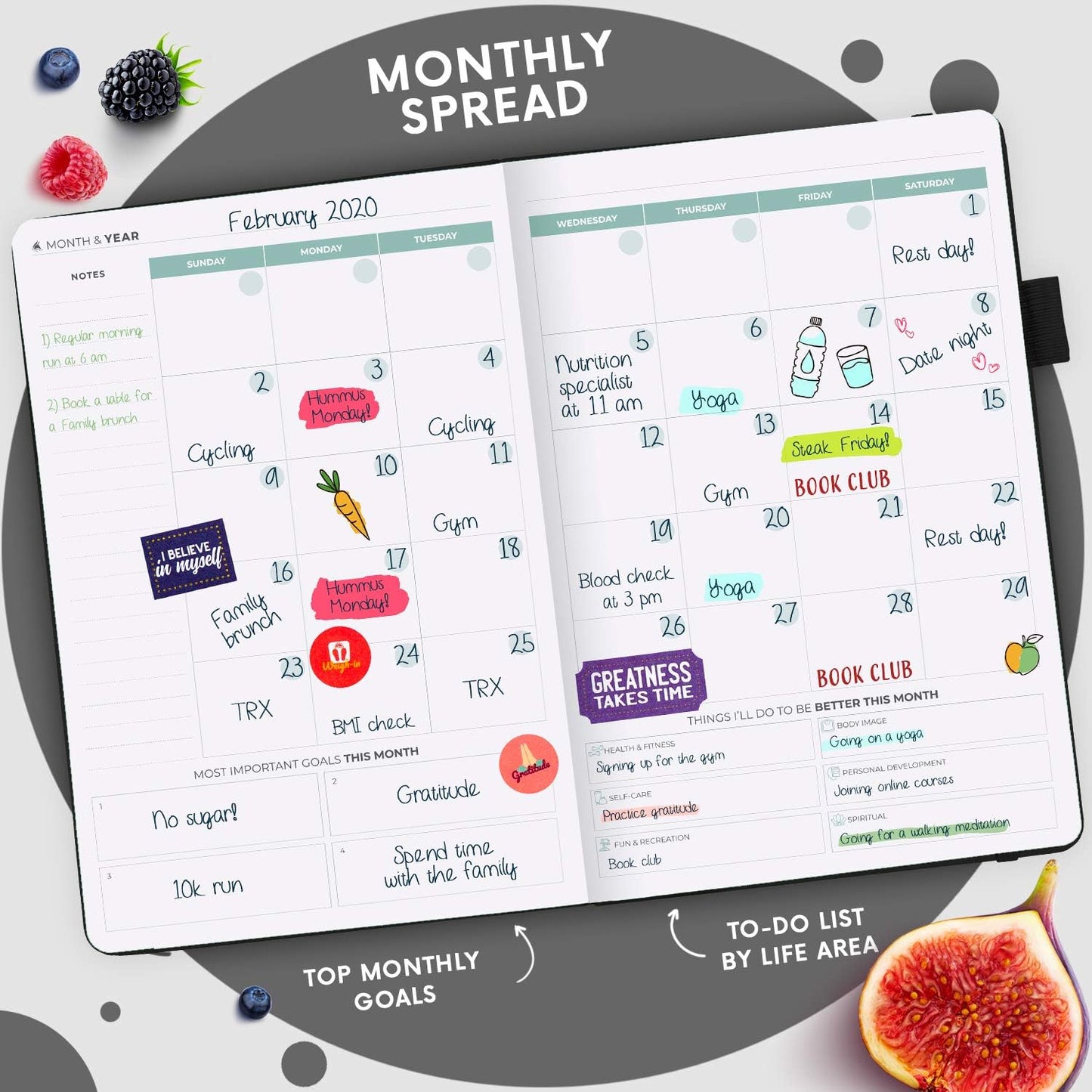Clever Fox Wellness Planner & Food Journal for Weight Loss, A5 Orange | 5.8"x8.3" nutrition & exercise tracker for women tracking meals, diet & symptom diary, calorie counter notebook, stickers