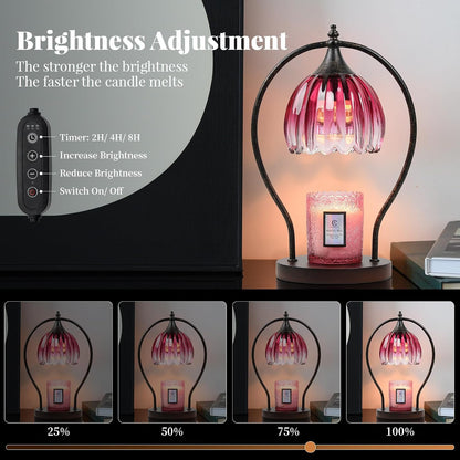GOODBUY Candle Warmer Lamp with Timer Dimmable: Electric Candle Warmer Birthday Gifts for Women Mom - Candle Lamp Warmer House Warming Gifts New Home Decor - Wax Warmer for Jar Candles with 2 Bulbs