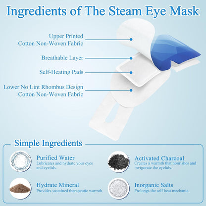 Steam Eye Mask Heated Eye Masks For Dry Eyes, Unscented