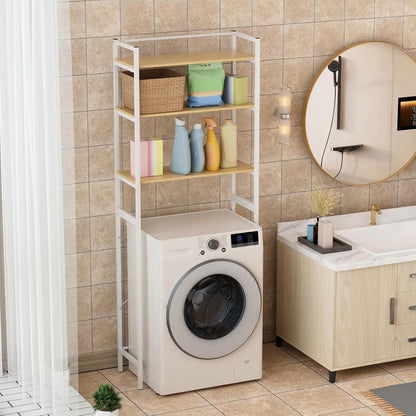 Over Washer and Dryer Storage Shelves for Washer Dryer Countertop, Laundry Room Storage Organizer, Over the Toilet Shelf Suit Washing Machine Width Within 25.59", Hold 50lbs 【Ship from US】