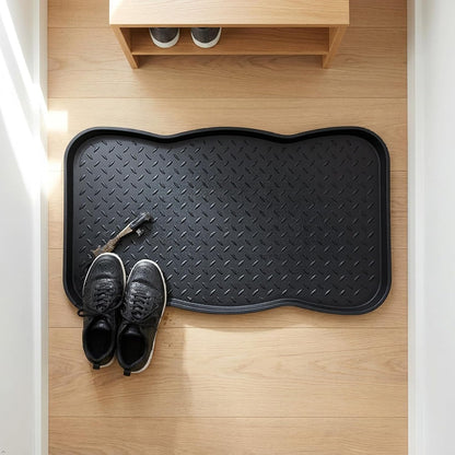 Boot Tray Mat with Lip Waterproof Shoe Tray 14.25x28 Inches | Entryway Use, Indoor & Outdoor, Catch-All Design, Shoe Storage, Waterproof Lip Edge