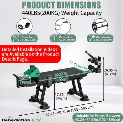 Electric Traction Machine for Neck and Back, Fitness Full Body Traction Device, Home Spinal Decompression Stretcher for Lower Back Pain Relief ,Lumbar & Cervical Traction Decompression Table
