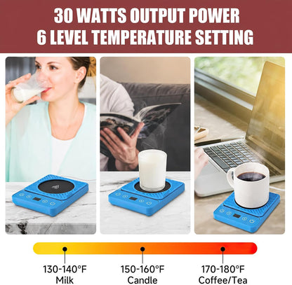 Mug Warmer - Electric Coffee Mug Warmer with Timer,Coffee Cup Warmer for Desk Auto Shut Off,Smart 6-Temperature Control, Coffee Accessories for Coffee Lovers, White | Coffee Cup Warmer for Desk Auto Shut Off,Smart 6-Temperature Control, Coffee