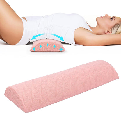 Cozyhealth - 2.95" H*18.7" L - Soft Small Lumbar Pillow for Sleeping, Memory Foam Back Lumbar Support Cushion for Lower Back Pain Relief Bed Waist Sleep Support Pillow for Side, Back (White, Small)
