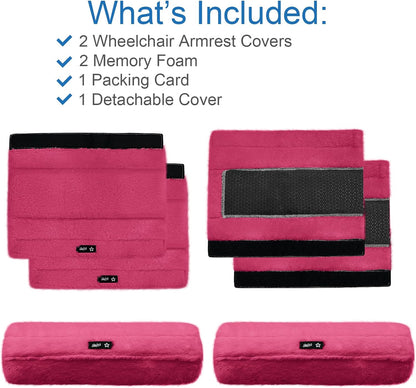 SPRING SEAON Wheelchair Armrest Pads Covers Fuzzy Desk Chair Arm Pads Soft