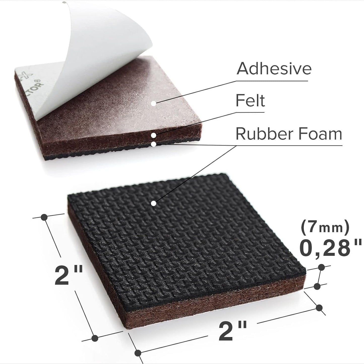 X-PROTECTOR Non Slip Furniture Pads – 24 pcs Premium Furniture Grippers 2"! | Best Self Adhesive Rubber Feet Furniture Feet – Ideal Non Skid Furniture Pad Floor Protectors – Keep Furniture in Place!