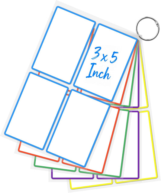 Dry Erase Labels Stickers, 3x5 Inch Reusable Notes for Storage Bins, 20 Pcs | Reusable dry erase labels with removable adhesive for home, office and classroom organization