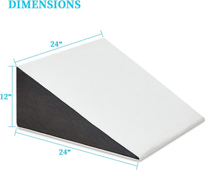 Wedge Pillow for Sleeping, Body Positioner for Side Sleepers | Back and Leg Support, Body Positioning, Pregnancy Support, Ankle Elevation, Memory Foam, Machine Washable Cover