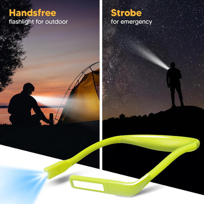 Neck Book Light, Rechargeable Reading Light, 3 Colors Dimmable | Back to School Supplies College Dorm Essentials Bed Lamp, Hands-Free, Dual Lamps, 80H Lasting Neck Light, Gifts for Gilrs