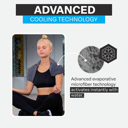 COLD FACTOR Instant PVA Cooling Towels, Cooling Neck Wraps, Blue, 3 Pack