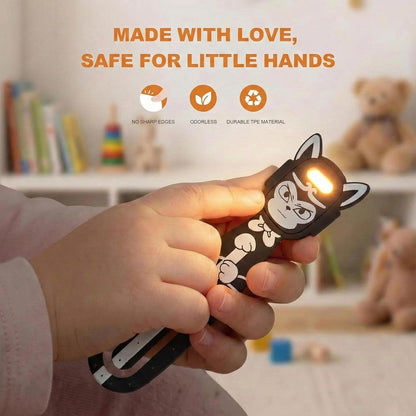 Rechargeable Kids Book Light, Cute Bookmark Reading Light for Kids, Dimmable Portable LED Book Light for Reading in Bed, Eye-Caring Bedtime Reading Lamp for Children & Travel, Brown