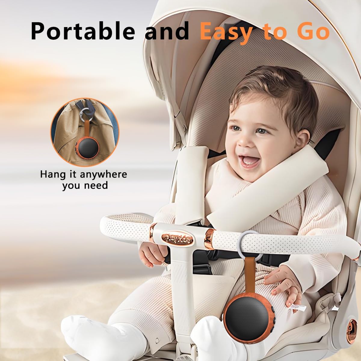 Portable Sound Machine Baby White Noise Machine Travel Noise Machine with 30 Soothing Sounds for Newborn Kids Adults Battery Sleep Brown Noise Masker 4 Timers Memory Function for Travel Home Office