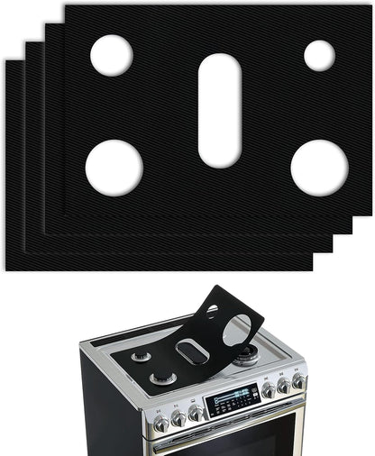 Stove Top Covers for Gas Burners,Non-Stick Stove Guard, Samsung Gas Stove, Reusable Stove Covers (Black)