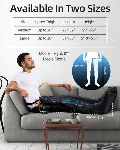 YINGGG Upgraded Leg Compression Recovery System, Cordless Professional Full Leg Compression Massager Boots with Heat, Pro Sequential Compression Device for Circulation Warm-up and Fast Recovery-Medium