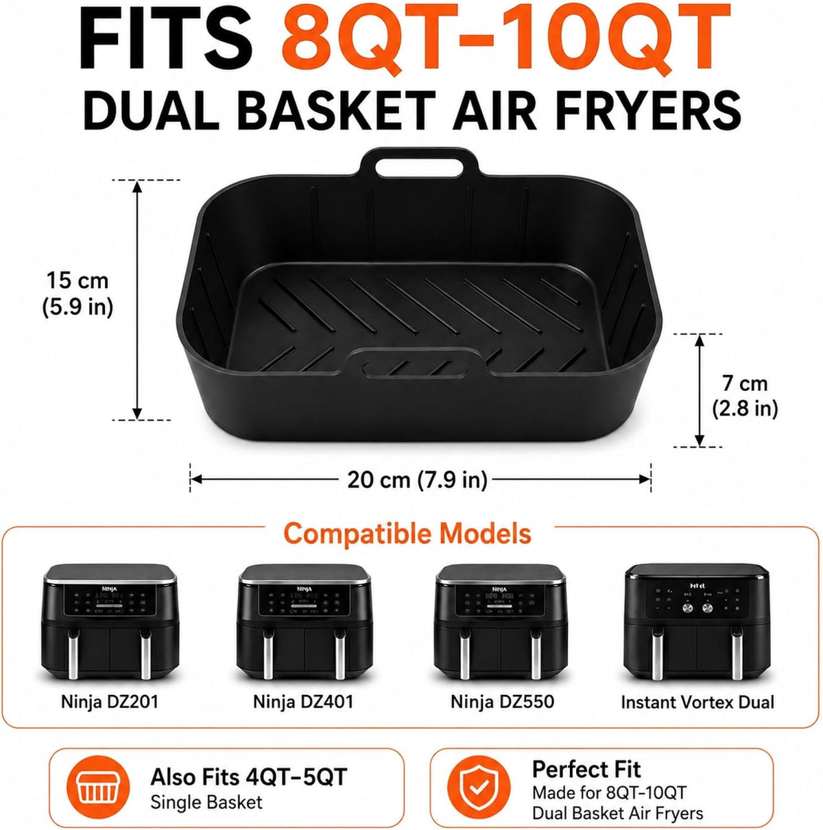 Silicone Air Fryer Liners, 2 Silicone Air Fryer Liners & Accessories