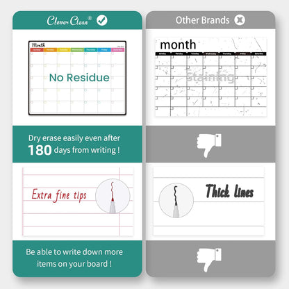 Magnetic Dry Erase Weekly Calendar for Fridge - Large 17"x12" Magnetic Weekly Planning Board with Hourly Time Slots - 6 Extra Fine Point Markers Included
