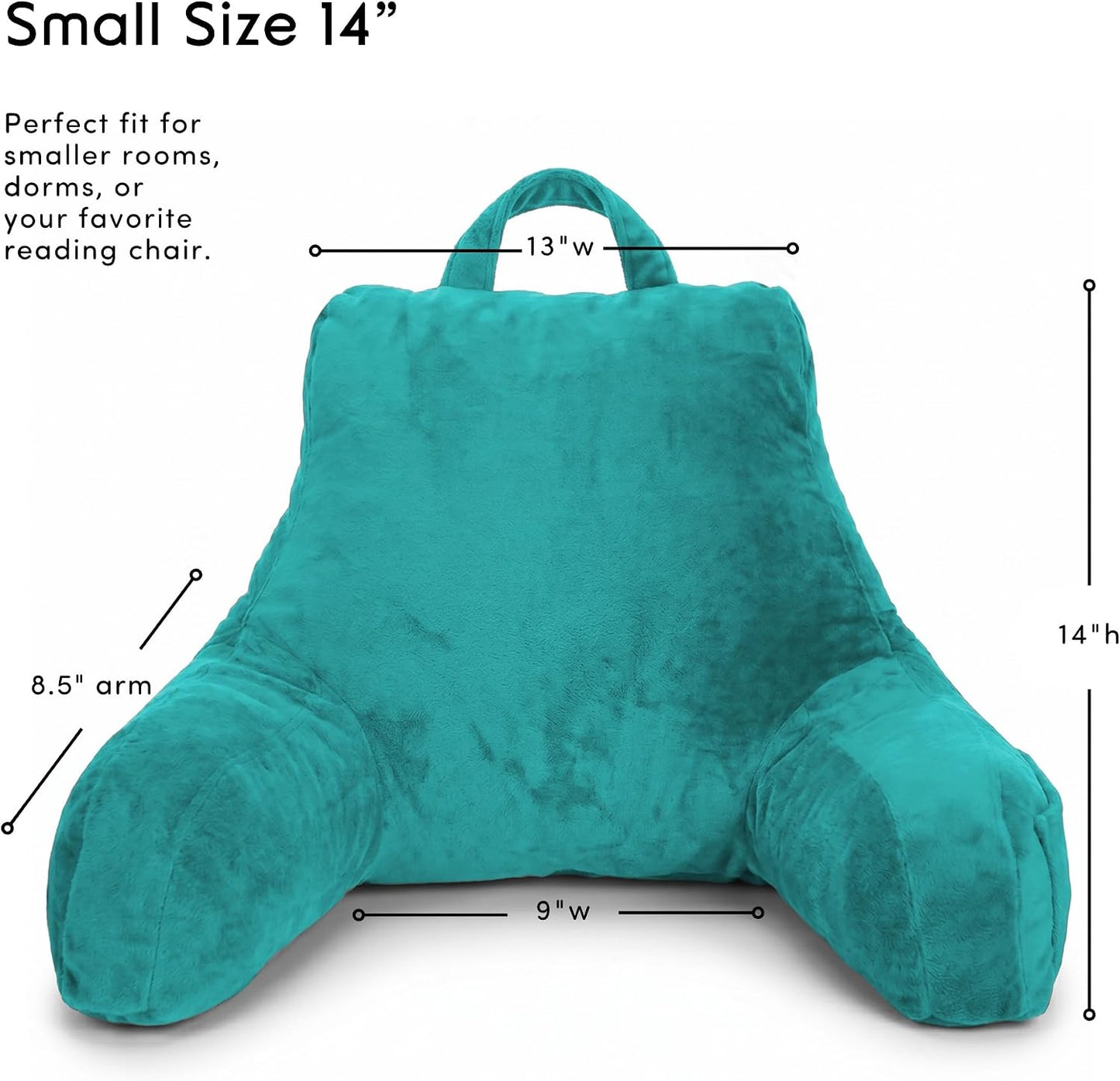 Nestl Reading Pillow with Shredded Memory Foam, Designed for Sitting Up in Bed and Couch, Back and Arms Adjustable Support for Adult & Teens Backrest Pillows for Reading, with Washable Cover Dark Grey