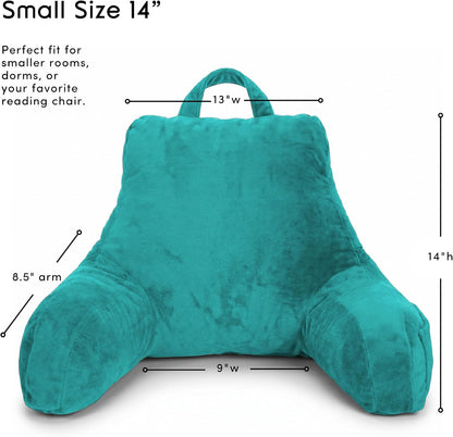 Nestl Reading Pillow with Shredded Memory Foam, Designed for Sitting Up in Bed and Couch, Back and Arms Adjustable Support for Adult & Teens Backrest Pillows for Reading, with Washable Cover Dark Grey