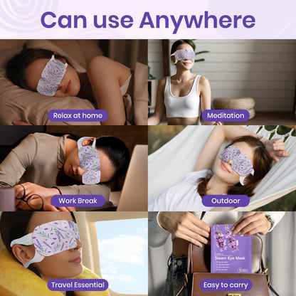 LANNA Heated Steam Eye Mask, Disposable 120 Minutes, Lavender Scent, 5 Pcs