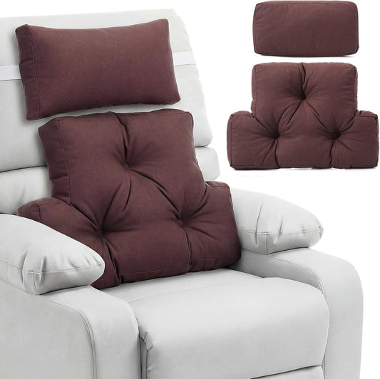 Novabright 2 Pcs Recliner Headrest Back Pillows for Back Support Pillow for Couch with Adjustable Recliners Pillow for Headrest for Chairs Sofa Couch and Bed (Dark Gray)