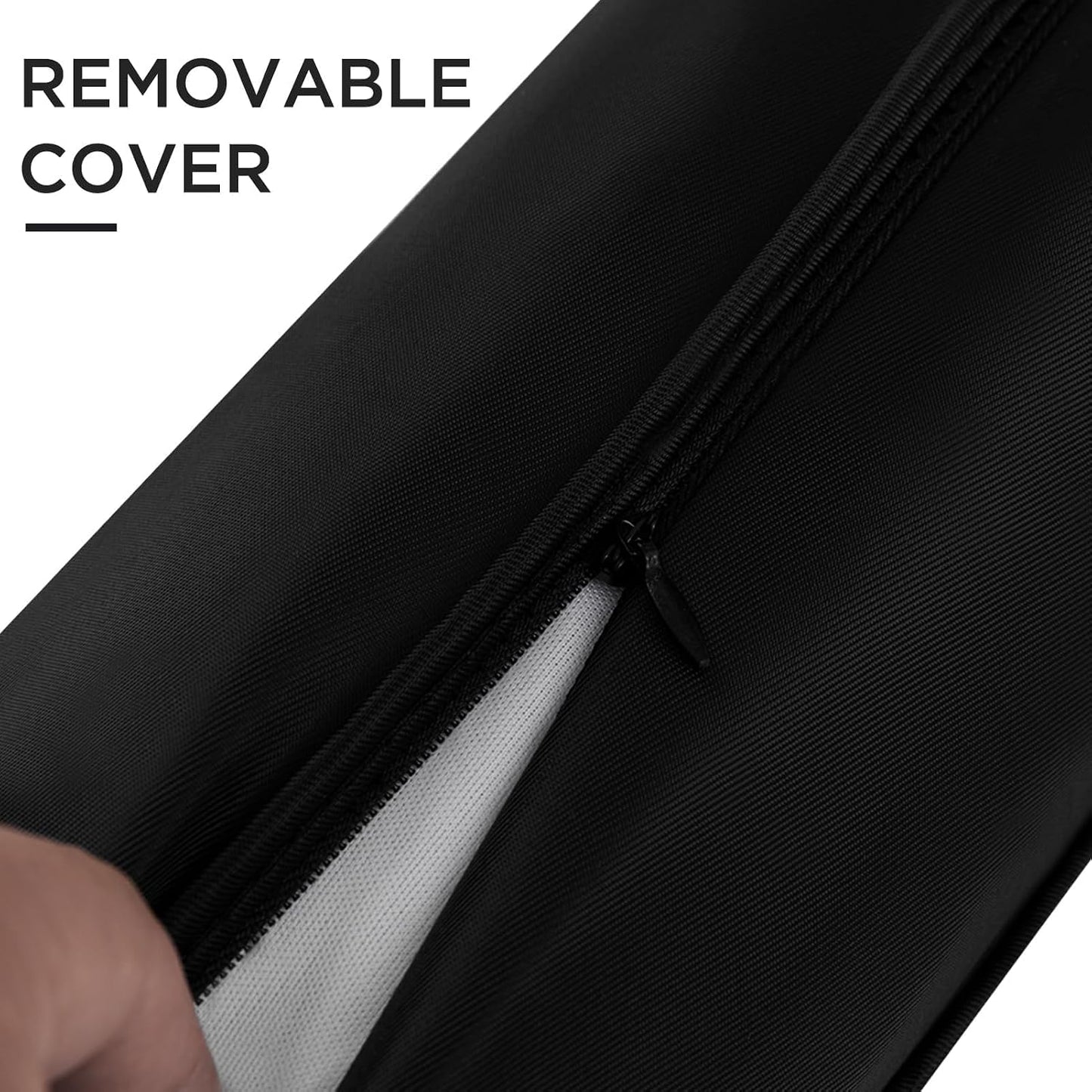 Resistant Door Draft Stopper, Removable Washable Cover, 36", Black | Weighted Gap Filler, Blocks Hot and Cold Air, All-Season Seal
