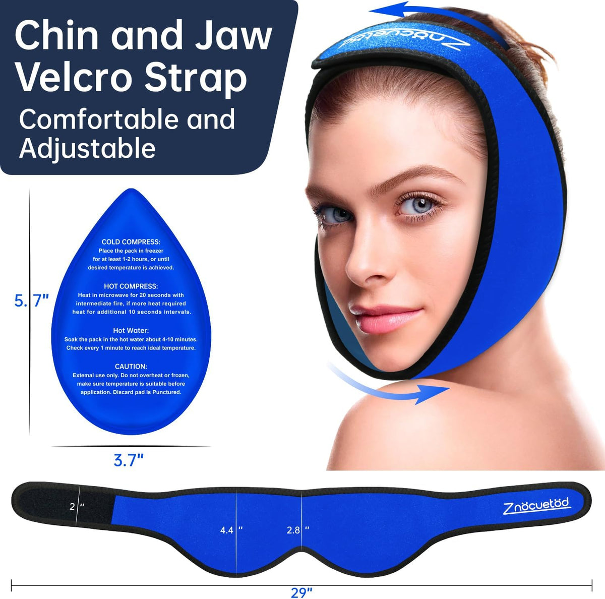 ZNÖCUETÖD 4 Packs Small Gel Ice Packs for Injuries Reusable Compatible with Wisdom Teeth Ice Pack Head Jaw Face Wrap Oral Dental Surgery Recovery
