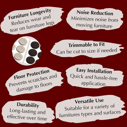 Felt Furniture Pads - 156pcs Black - Chair Leg Floor Protectors - Felt Pads | Furniture Sliders for Hardwood Floors, Chair Foot Pads, Furniture Legs, Felt Pads for Chairs, Floor Protectors for Furniture